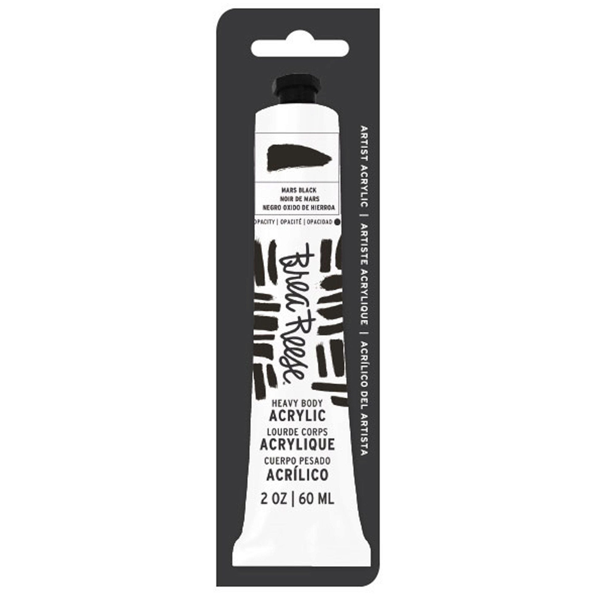 brea reese 2 oz acrylic heavy body paint - black -- 36 per box