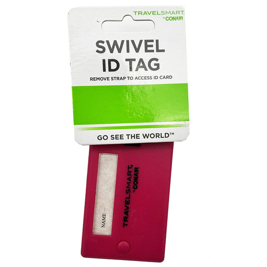travel smart raspberry swivel id luggage tags -- 6 per case