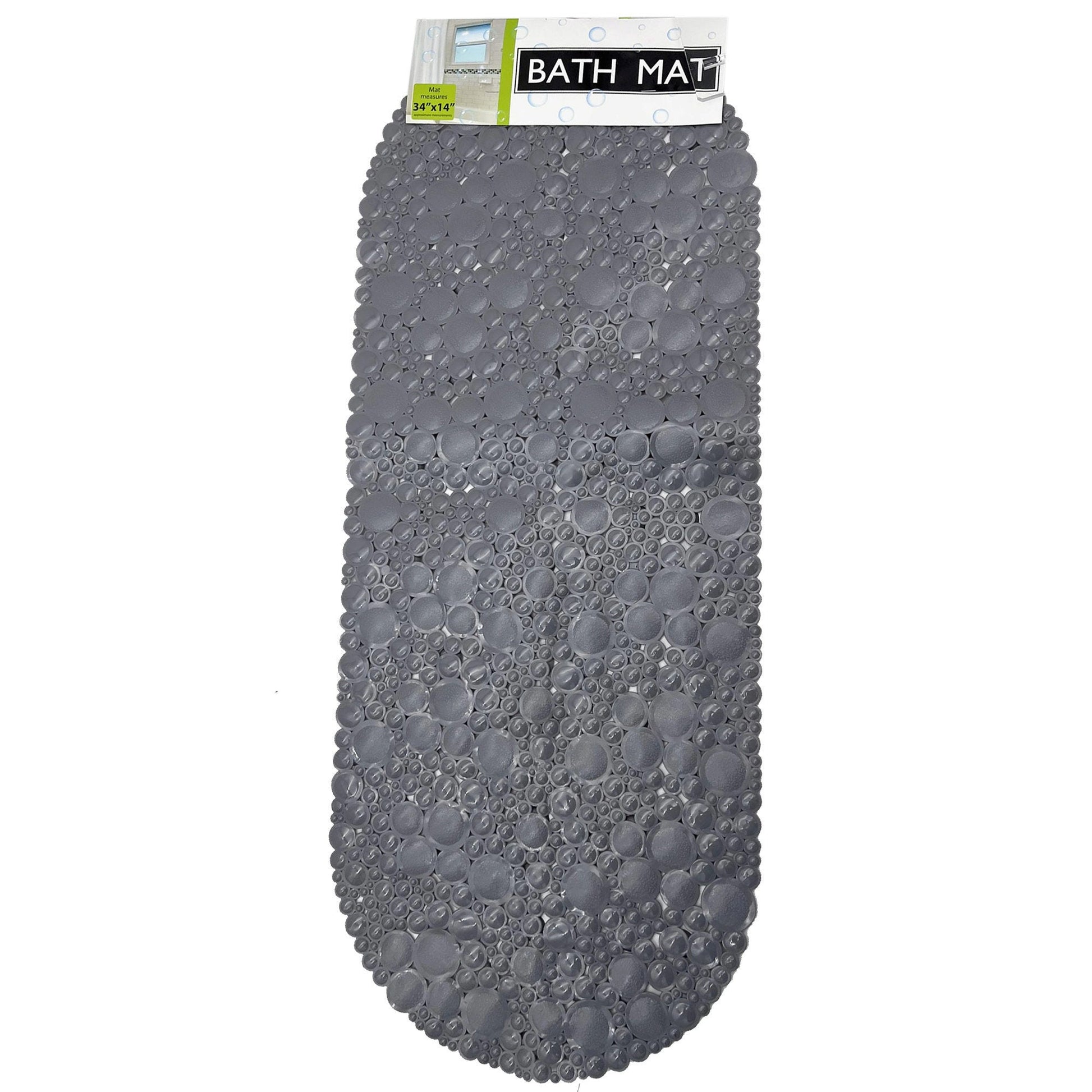 gray bubble pattern bath mat with suction cup bottom -- 8 per box