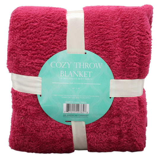 plush coral throw blanket in assorted colors -- 4 per box