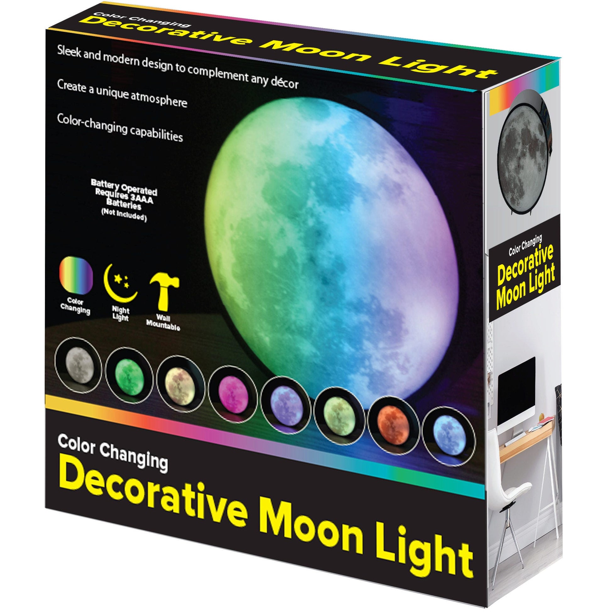 battery operated color changing decorative moon light -- 6 per box