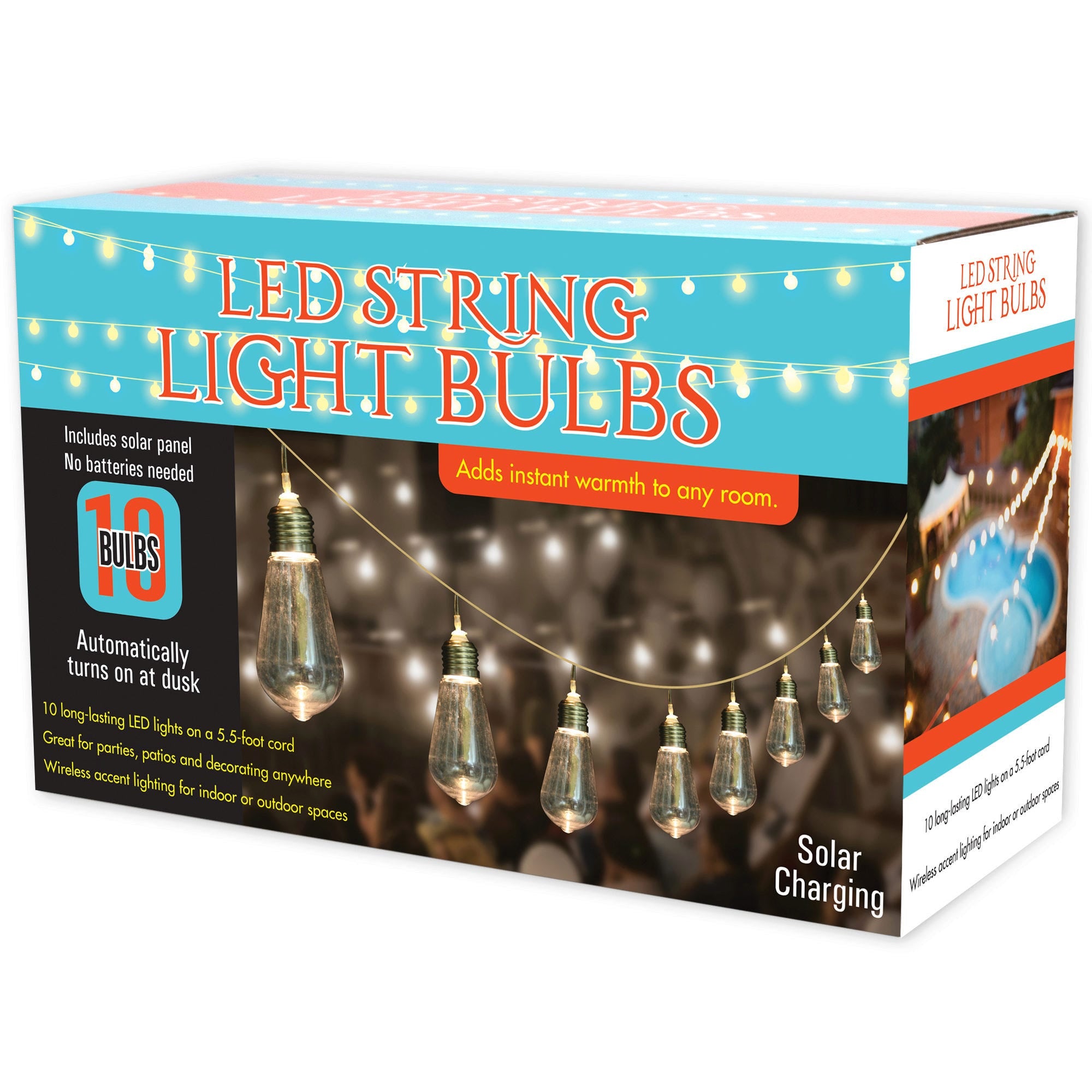10- bulb solar led string lights -- 4 per box – Dollaritem.com