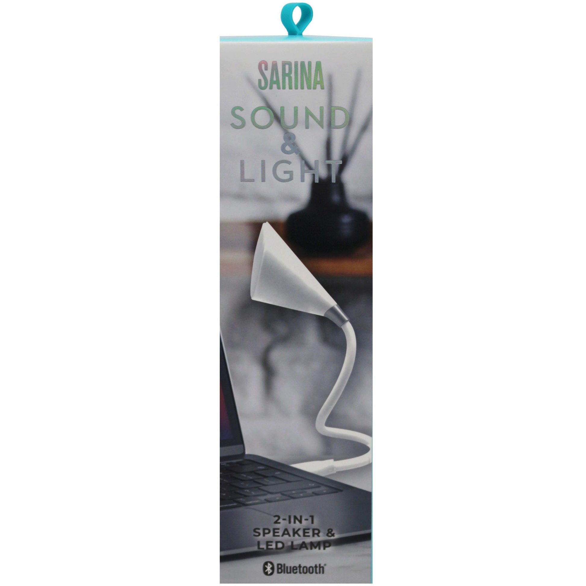sarina white usb powered flexible lamp with built in speaker -- 6 per box