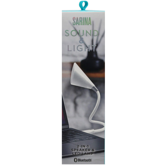 sarina white usb powered flexible lamp with built in speaker -- 6 per box