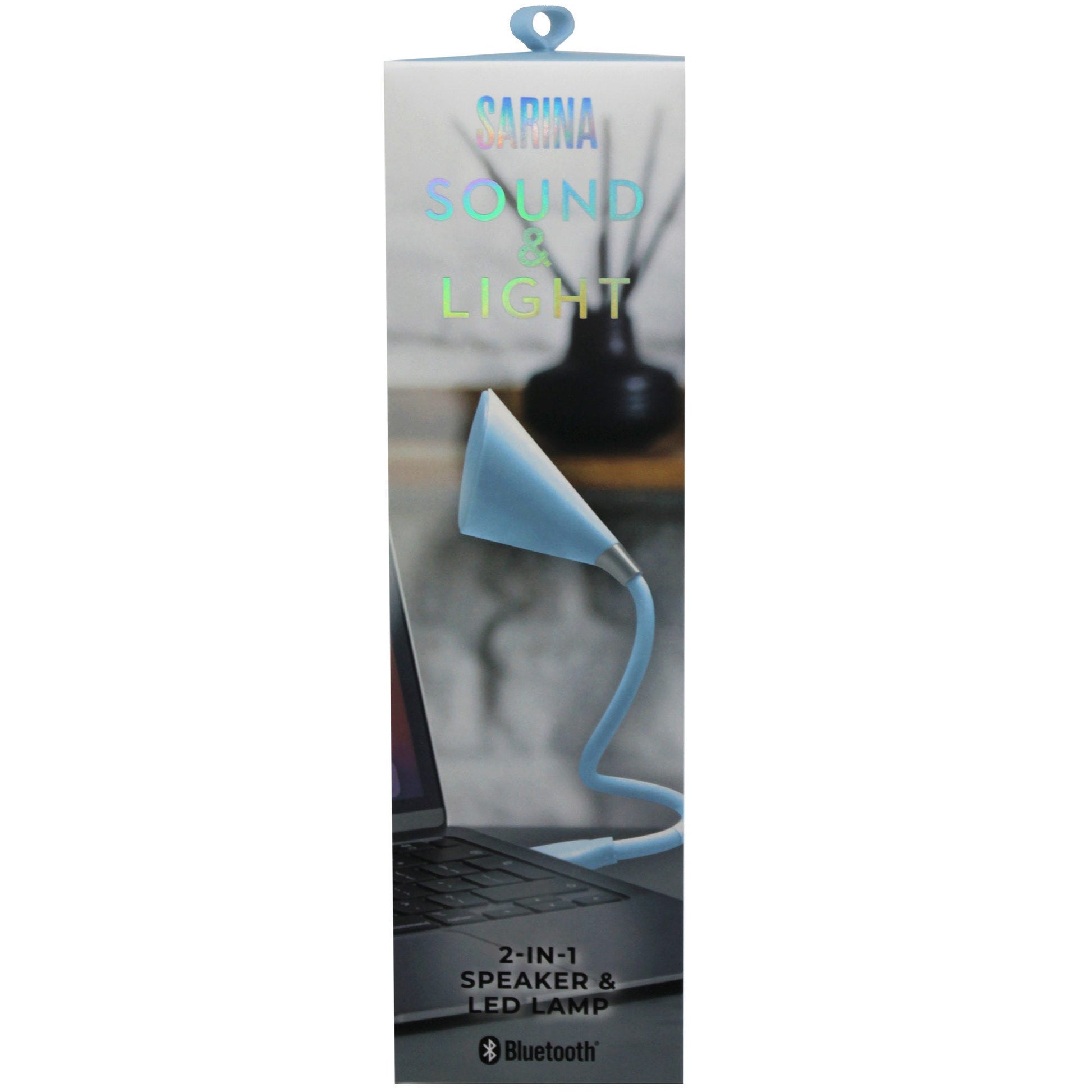 sarina light blue usb powered flexible lamp with built in speaker -- 12 per box