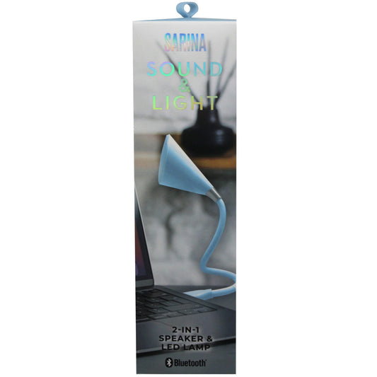 sarina light blue usb powered flexible lamp with built in speaker -- 12 per box
