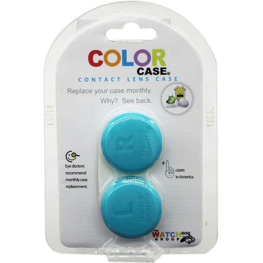 color case blue screw top contact lens case -- 124 per case