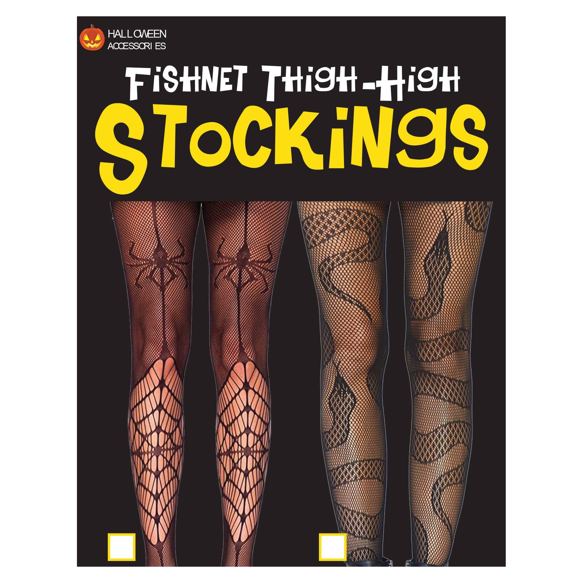 assorted snake and spider pattern adult fish net tights -- 8 per box