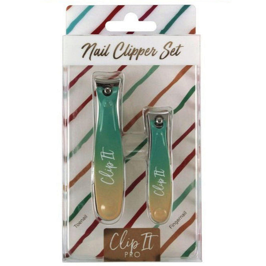 clip it pro toenail and fingernail clipper set in blue and yellow design -- 24 per box