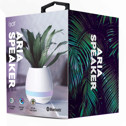 i joy aria bluetooth speaker planter with led lights -- 6 per box