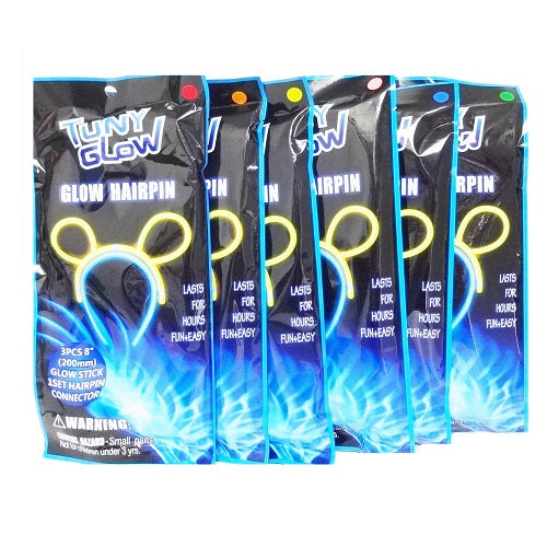 tuny glow sticks hair band 3pc asst -- 12 per box