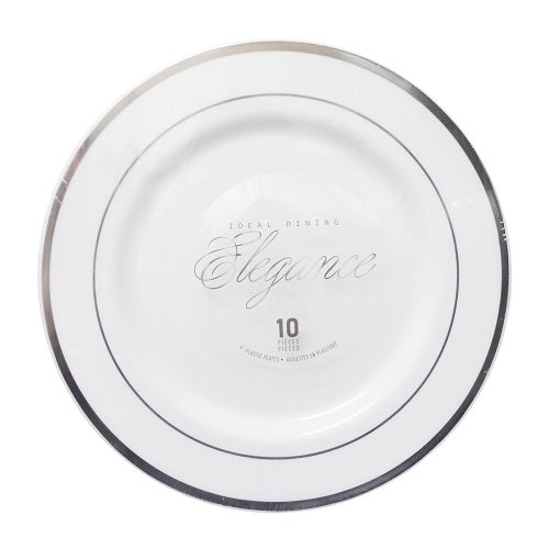 elegance plastic plates 10ct 9in -- 12 per case