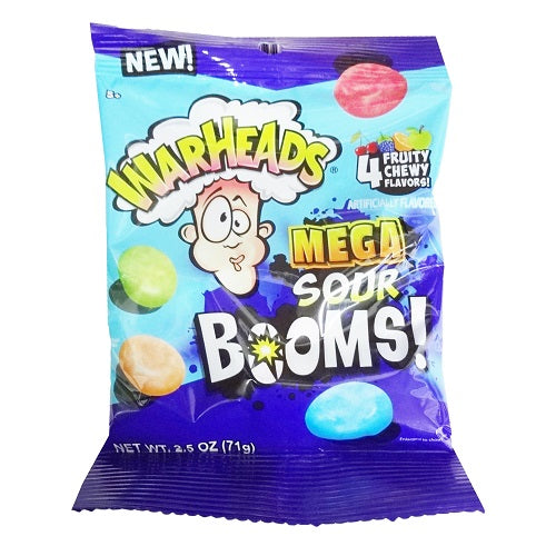warheads sour booms mega 2.05oz asst -- 12 per case