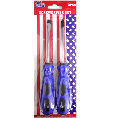 screwdriver set 2pc blue handle -- 12 per box