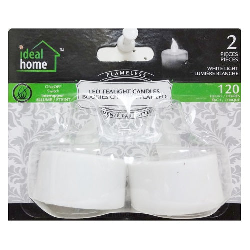 tealight candles led 2pc white light -- 12 per box
