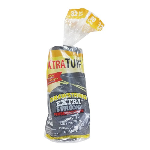 xtra tuff trash bags 32ct 30 gl black -- 12 per case