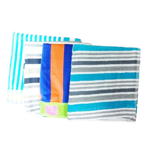 bath towels w- stripes 27x52 asst cls -- 12 per box