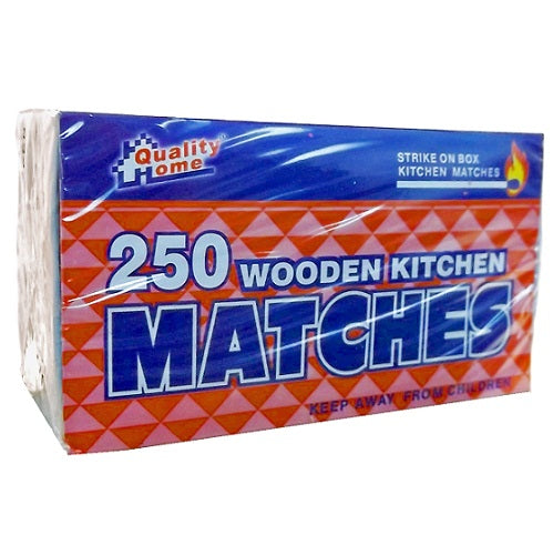kitchen matches 2 x 250pc wooden -- 48 per case