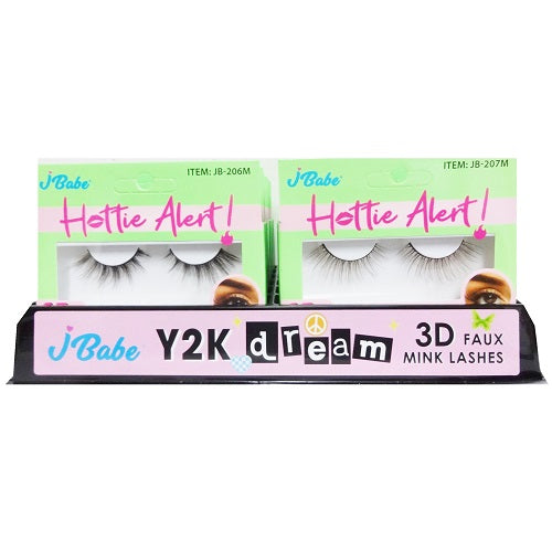 j- babe eyelashes 3d brown black -- 12 per case