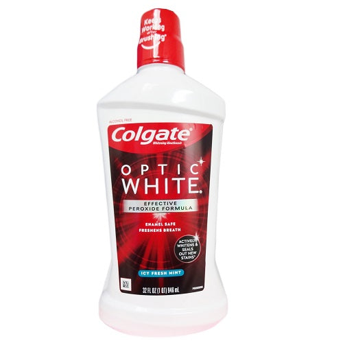 colgate mouthwash optic white 32oz icy -- 6 per case
