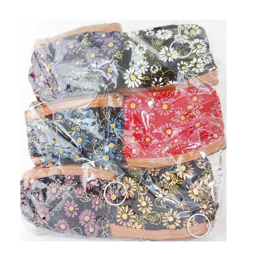 coin purse w- flowers asst clrs -- 12 per box