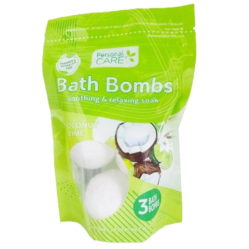 p.c bath bombs 3pc coconut lime -- 12 per case