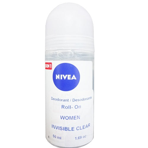 nivea roll- on 50ml invisible clear -- 12 per case