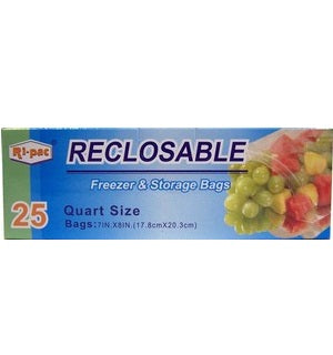 ri- pac freezer storage bags 1qt 25p -- 24 per case