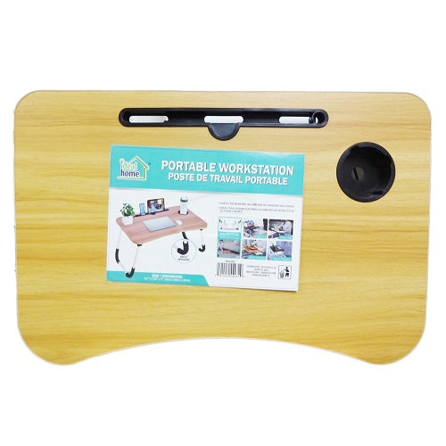 portable workstation table wood 23in -- 6 per case