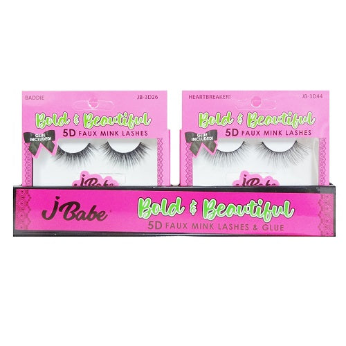 j- babe eyelashes 5d black -- 12 per case