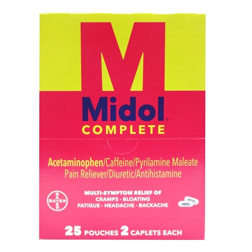 Midal Complete midol complete 25 pouches 2pc each -- 2 per box – Dollaritem.com