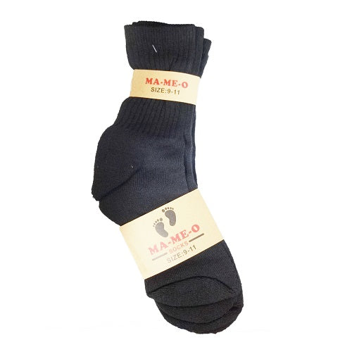 mens crew socks 4pk 9-11 black -- 3 per box