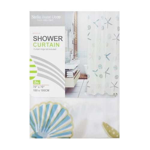 shower curtain 70 x 70 shells -- 12 per box