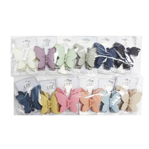 hair clip butterfly ass clrs -- 12 per box