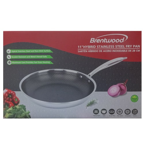 brentwood fry pan 11in stainless steel -- 4 per case