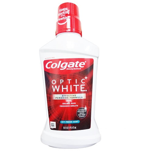 colgate mouthwash optic white 16oz icy -- 6 per case