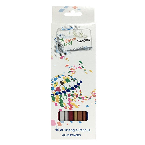 pencils 2 10ct triangle asst clrs -- 12 per box