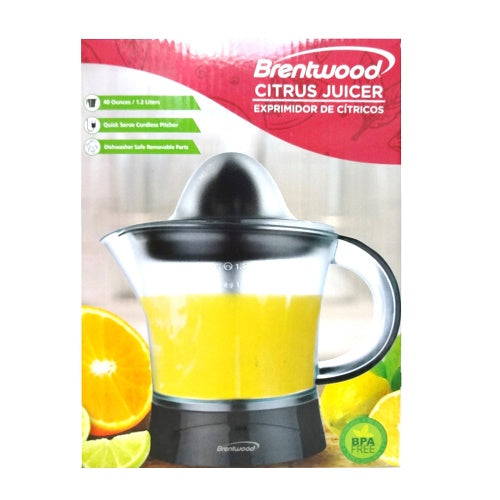 brentwood citrus juicer 40oz black -- 6 per box