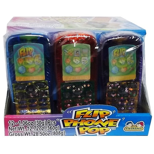 flip phone pop toy w- candy asst flvrs -- 12 per box