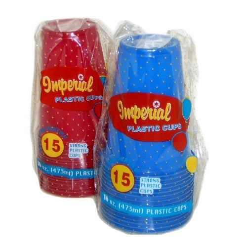 imperial plastic cups 16oz 15pk asst -- 48 per case