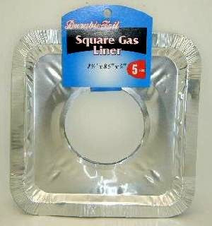 d. foil gas liner square 5pc 8.5x8.5x.5 -- 12 per case