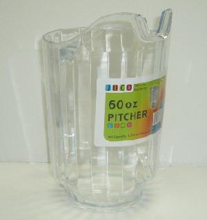 pitcher plastic 60oz clear -- 24 per case