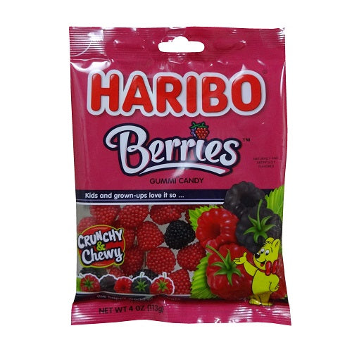 haribo berries 4oz crunchy chewy -- 12 per case