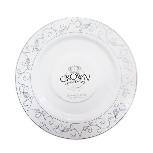 crown plastic plates 10pk 10in w- design -- 12 per case