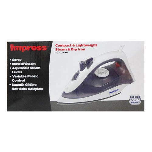 impress steam dry iron 1200wtts -- 6 per case