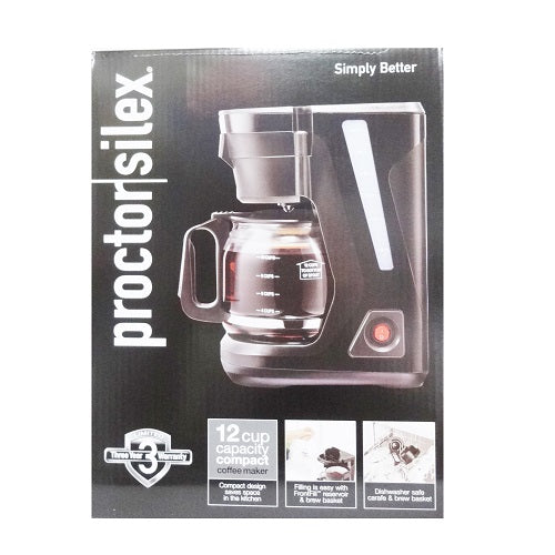 protor silex coffee maker 12- cup black -- 2 per case