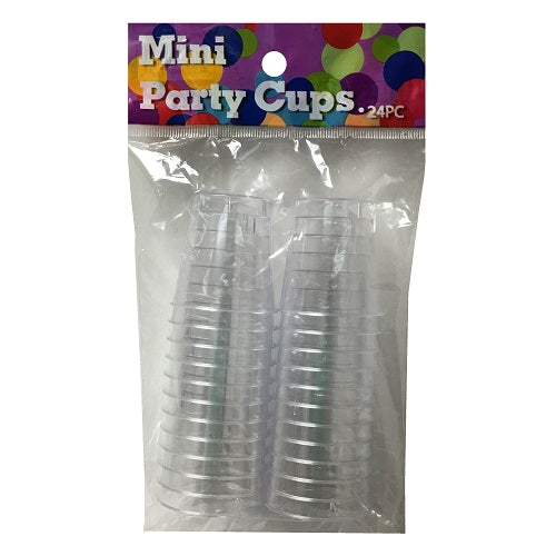 plastic cups mini 24ct clear -- 24 per case
