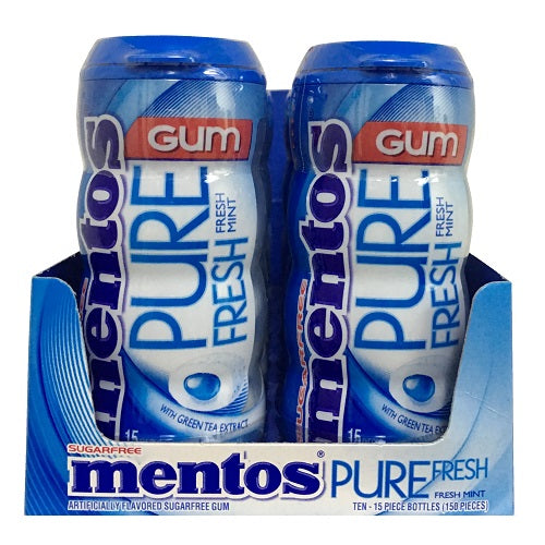 mentos gum bottles 15pc fresh mint -- 10 per box