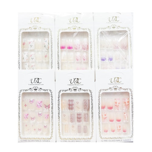 pre- glued nails 12ct asst design -- 12 per box