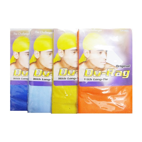 du- rag w- long tie asst clrs -- 12 per box